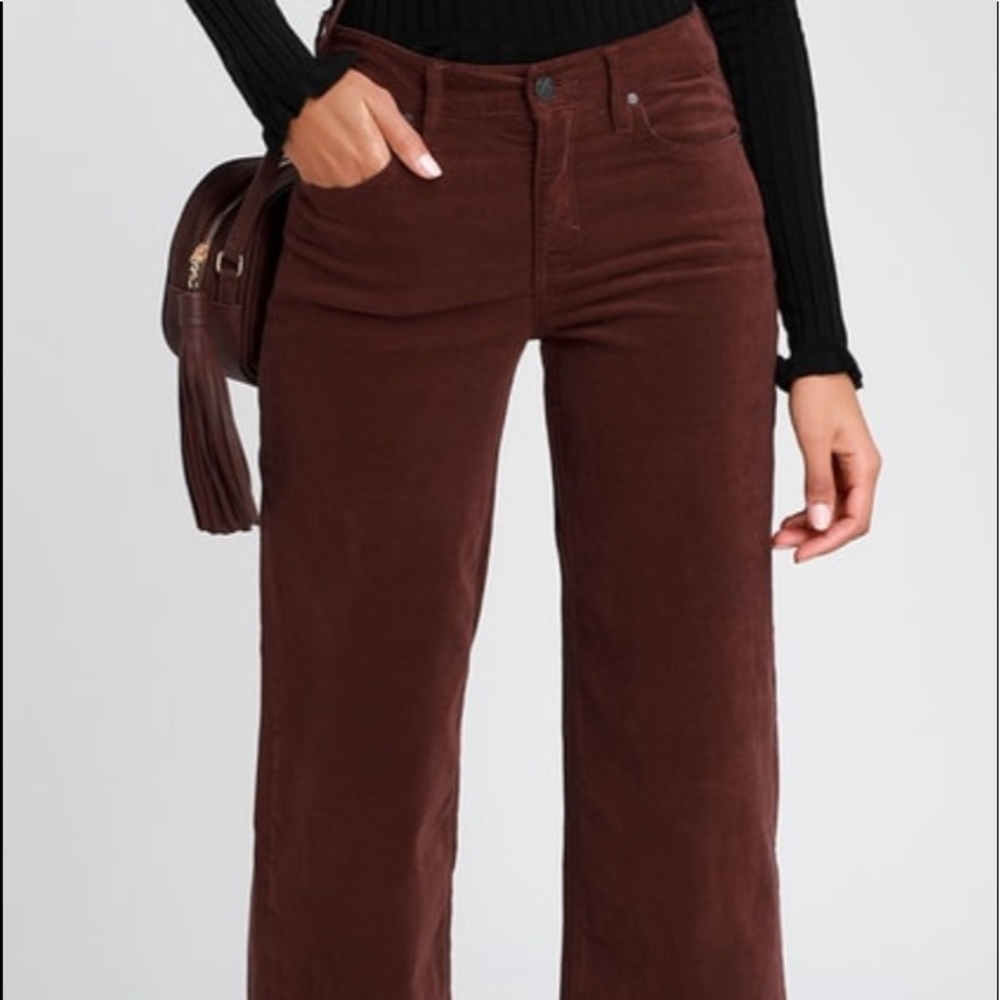 Unpublished Greta Plum Purple Velvet Cropped Wide-Leg Pants - Size 31